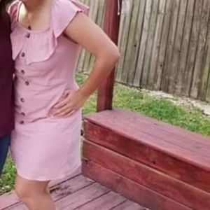 Pink button down dress